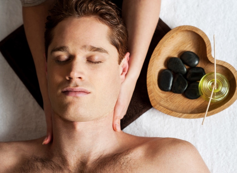 male model skincare luxury spa